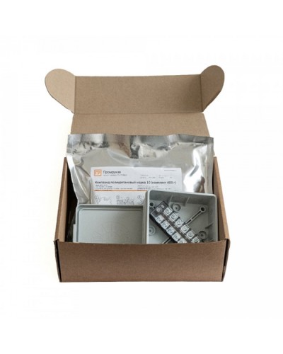 Коробка распределительная двухкомпонентная (HF) 100х100х40 серая Промрукав (PR80.0176) в Кемерово Распределительные коробки Pintop.ru