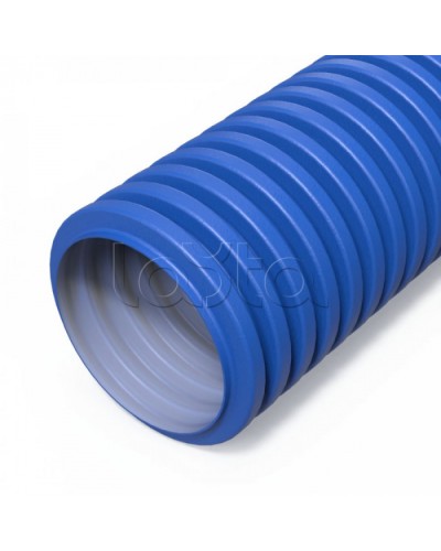 Труба гофрированная двустенная ПНД гибкая вентиляционная голубая (RAL 5012) d90 мм (50м/уп) Промрукав (PR15.0282) в Кемерово Труба гофрированная Pintop.ru