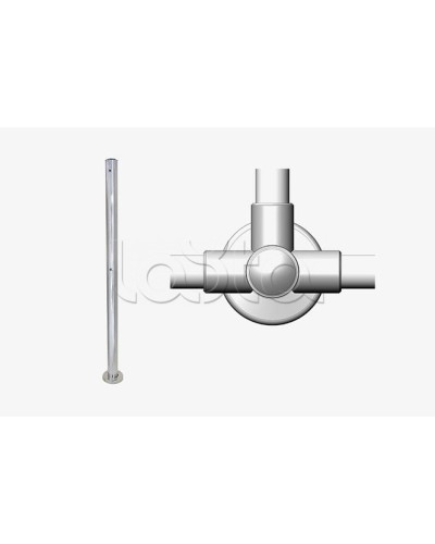 Стойка вертикальная СВ-3Н, нерж (трехсторонняя) в Кемерово Ограждения Pintop.ru